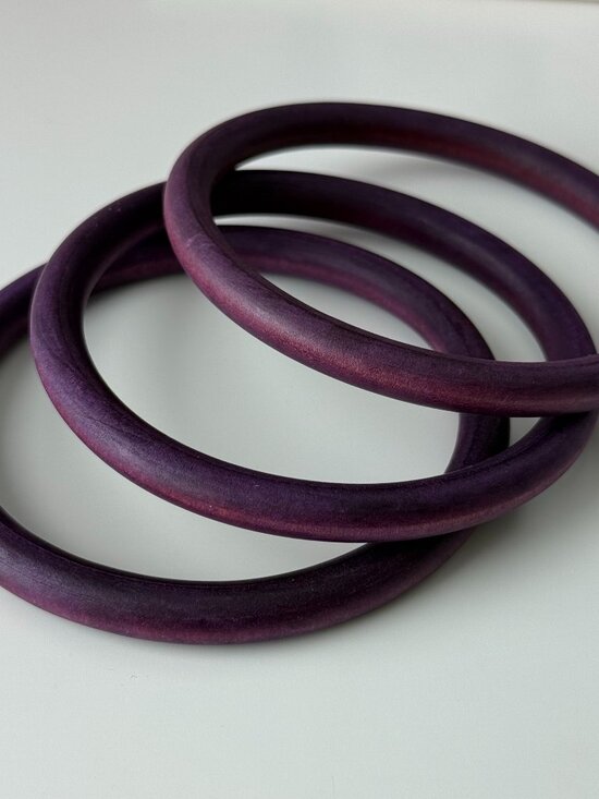 Jewelry - Set of 3 Purple Stained Wood Bangle Bracelets Boho Stacking Wooden Bangles